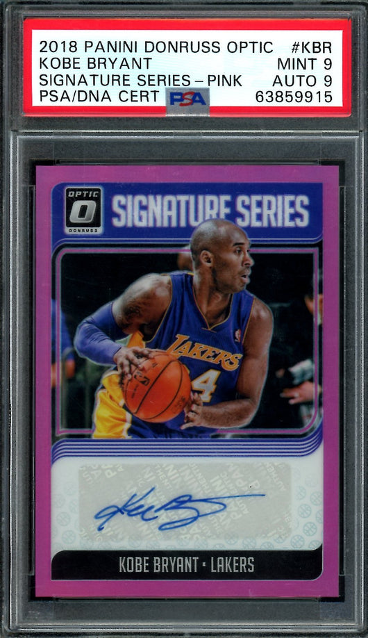 2018 Panini Optic Kobe Bryant Signature Series Auto Pink /25 PSA 9 Lakers