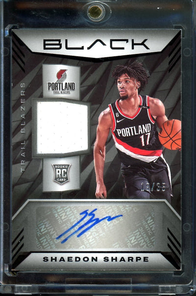 2022/23 Panini Black Shaedon Sharpe Rookie Auto RPA /35 Trailblazers