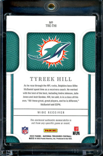 2022 Panini National Treasures Tyreek Hill Tremendous Treasures 1/1 Nike Patch Dolphins