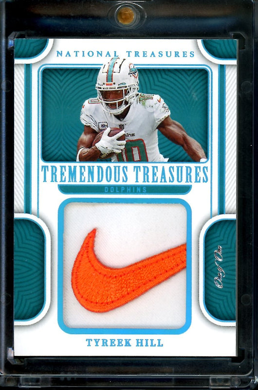 2022 Panini National Treasures Tyreek Hill Tremendous Treasures 1/1 Nike Patch Dolphins