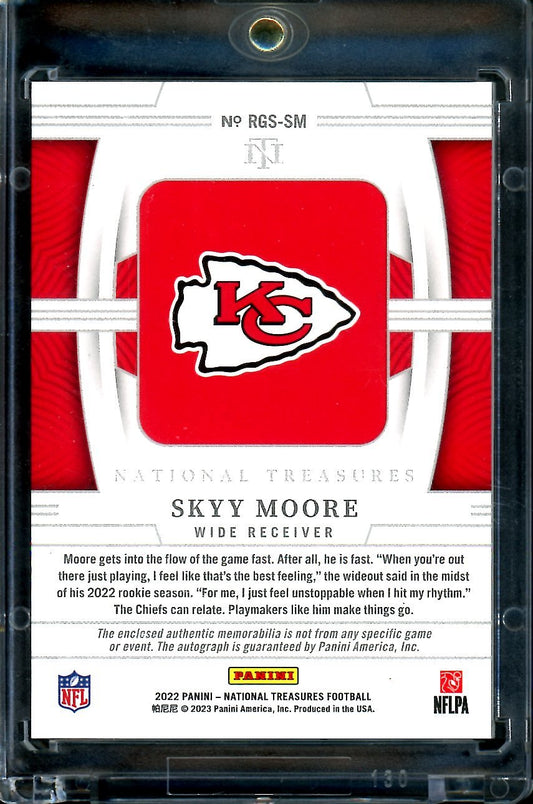 2022 Panini National Treasures Skyy Moore Rookie Auto RPA Gold /10 Chiefs