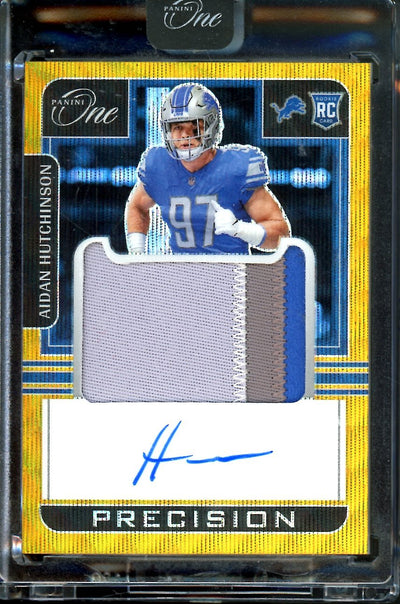 2022 Panini One Aidan Hutchinson Rookie RPA Gold Wave /15 Lions