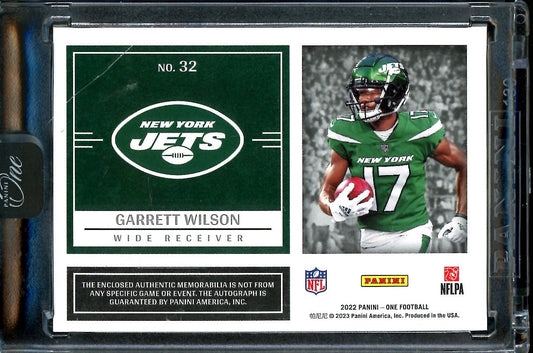 2022 Panini One Garrett Wilson Rookie RPA /75 Jets