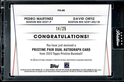 2023 Topps Prestine Pedro Martinez/David Ortiz Dual Auto /25 Red Sox