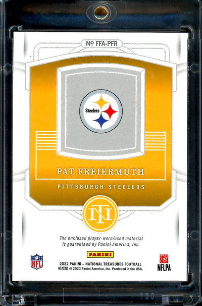 2022 Panini National Treasures Pat Freiermuth Framed Fabric Laundry Tag 1/1 Steelers