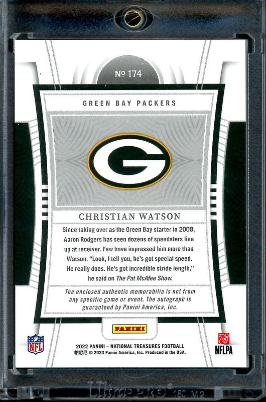 2022 Panini National Treasures Christian Watson Rookie "True" RPA /99 Packers