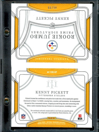 2022 Panini National Treasures Kenny Pickett Rookie Jumbo Booklet RPA /99 Steelers
