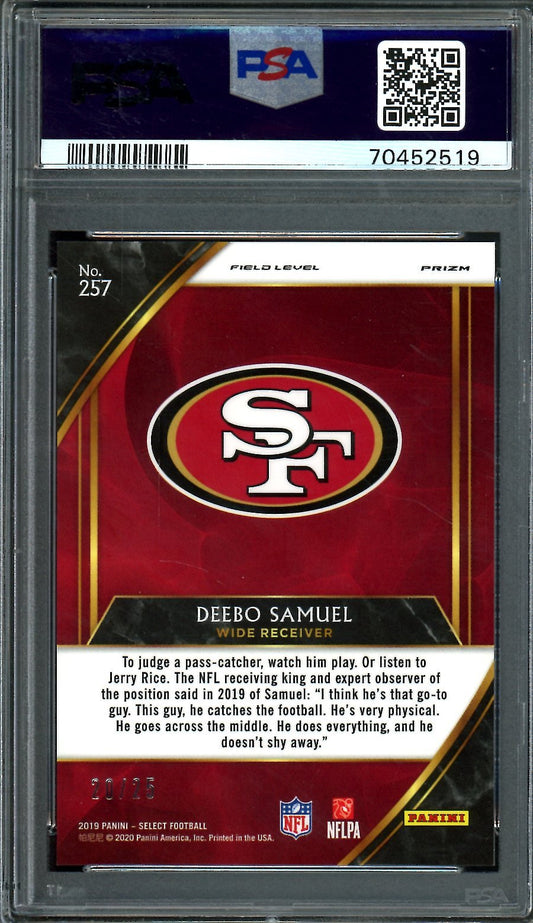 2019 Panini Select Deebo Samuel Rookie Fieldlevel Tie-Dye /25 PSA 10 49ers