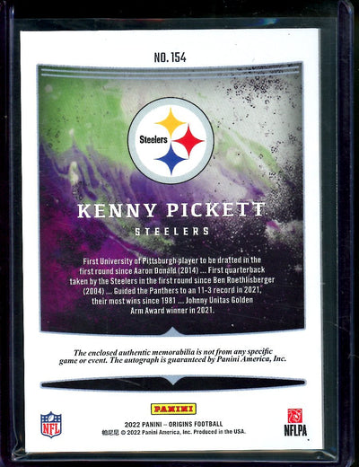 2022 Panini Origins Kenny Pickett Rookie RPA Red /99 Steelers
