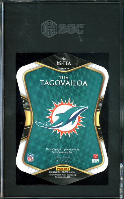 2020 Panini Select Tua Tagovailoa Rookie Auto Tie Dye Die-Cut /10 SGC 9.5/10 Dolphins