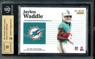 2021 Panini Encased Jaylen Waddle Rookie Auto Sapphire /35 BGS 9.5 Dolphins