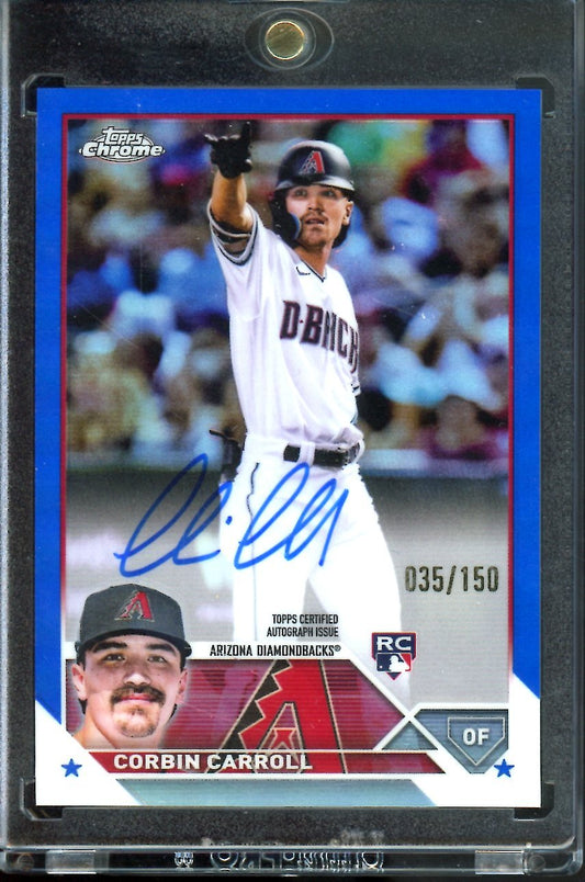 2023 Topps Chrome Corbin Carroll Rookie Auto Blue /150 Diamondbacks