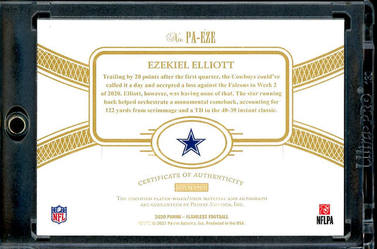 2020 Panini Flawless Ezekiel Elliott Patch Auto Red /5 Cowboys