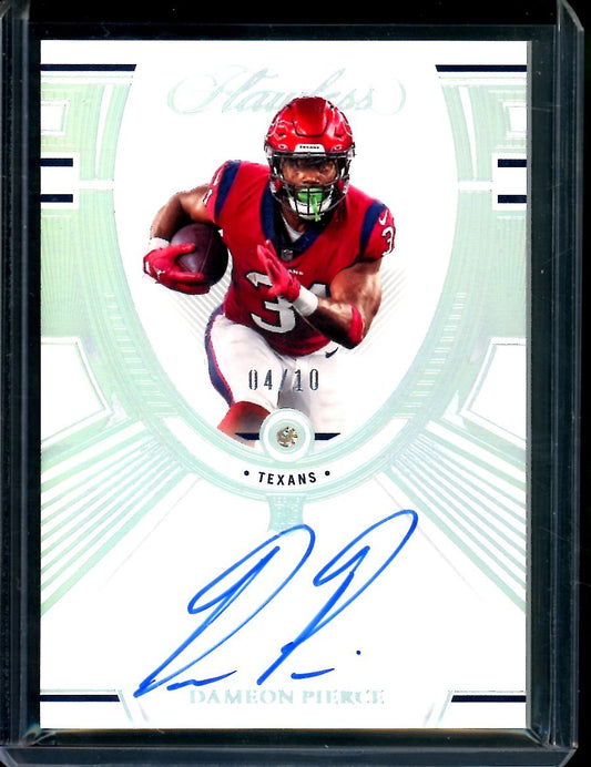 2022 Panini Flawless Dameon Pierce Rookie Diamond Auto /10 Texans