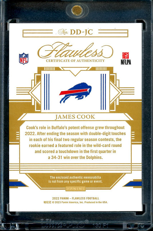 2022 Panini Flawless James Cook Rookie Dual Nike Swoosh Patch 1/1 Bills