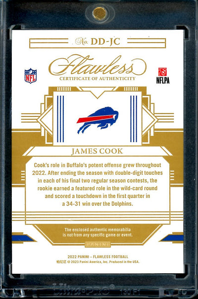 2022 Panini Flawless James Cook Rookie Dual Nike Swoosh Patch 1/1 Bills