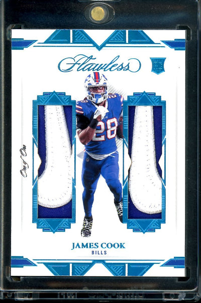 2022 Panini Flawless James Cook Rookie Dual Nike Swoosh Patch 1/1 Bills