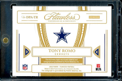 2022 Panini Flawless Tony Romo Distinguished Patch Auto /10 Cowboys