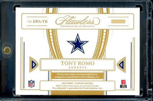 2022 Panini Flawless Tony Romo Distinguished Patch Auto /10 Cowboys