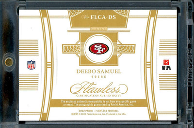 2022 Panini Flawless Deebo Samuel Cleat Patch Auto /5 49ers