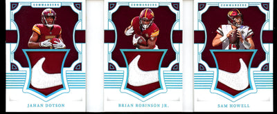 2022 Panini National Treasures Jahan Dotson/Brian Robinson Jr./Sam Howell Triple Nike Swoosh Patch Booklet 1/1 Commanders