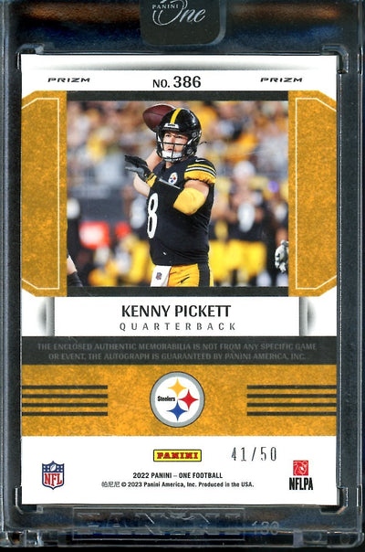 2022 Panini One Kenny Pickett Rookie Fractal RPA /50 Steelers