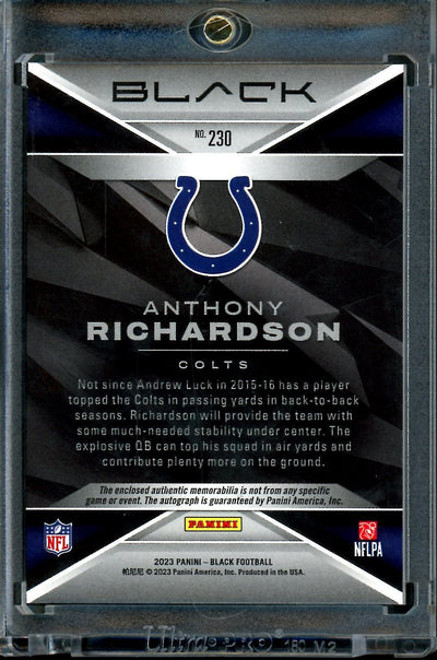2023 Panini Black Anthony Richardson Rookie RPA /199 Colts