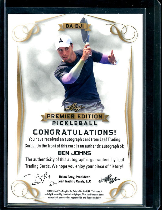 2023 Leaf Premier Edition Ben Johns Rookie XRC Auto Red /25