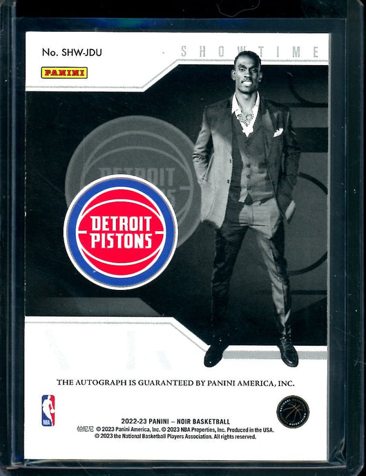2022-23 Panini Noir Jalen Duren Rookie Showtime Auto /25 Pistons