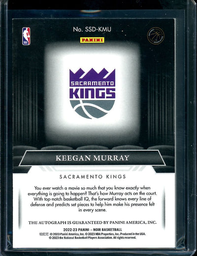 2022-23 Panini Noir Keegan Murray Rookie Silver Screen Debut Auto /99 Kings