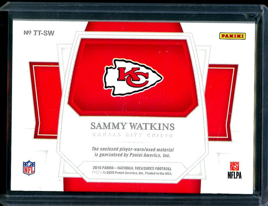 2019 Panini National Treasures Sammy Watkins Tremendous Treasures NFL Shied 1/1 Chiefs