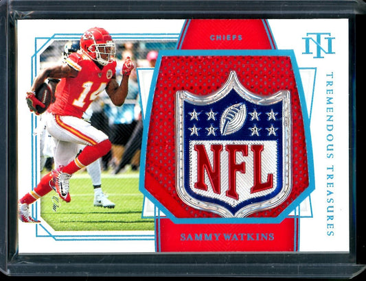 2019 Panini National Treasures Sammy Watkins Tremendous Treasures NFL Shied 1/1 Chiefs