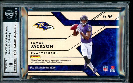 2018 Panini Gold Standard Lamar Jackson Rookie RPA /25 BGS 8.5 Ravens