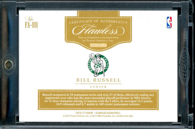 2016-17 Panini Flawless Bill Russell Auto Ruby /15 Celtics