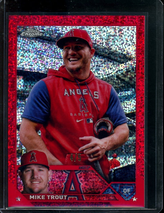 2023 Topps Chrome Mike Trout Red Speckle /5 Angels