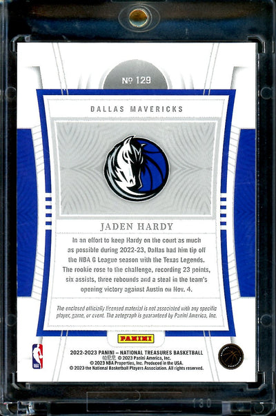 2022/23 Panini National Treasures Jaden Hardy Rookie RPA True /99 Mavericks