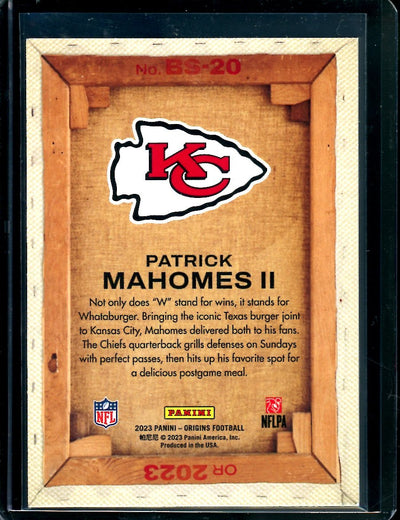 2023 Panini Origins Patrick Mahomes II Blank Slate SSP Chiefs