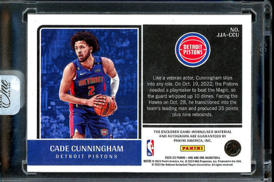 2022/23 Panini One & One Cade Cunningham Patch Auto Gold /10 Pistons