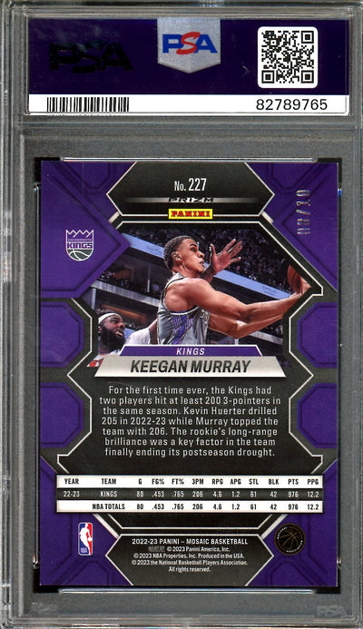 2022/23 Panini Mosaic Keegan Murray Rookie Gold /10 PSA 9 Kings