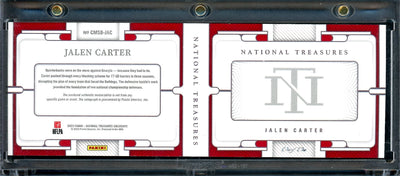 2023 Panini National Treasures Collegiate Jalen Carter Rookie Booklet Patch Auto 1/1 Georgia