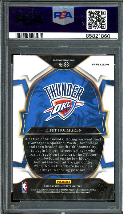 2022/23 Panini Select Chet Holmgren Rookie Cosmic PSA 10 Thunder