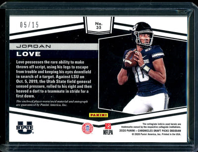 2020 Panini Chronicles Draft Picks Jordan Love Rookie RPA /15 Packers