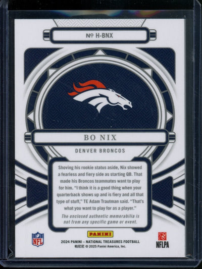 2024 Panini National Treasures Bo Nix Heirlooms Rookie Patch /10 Broncos