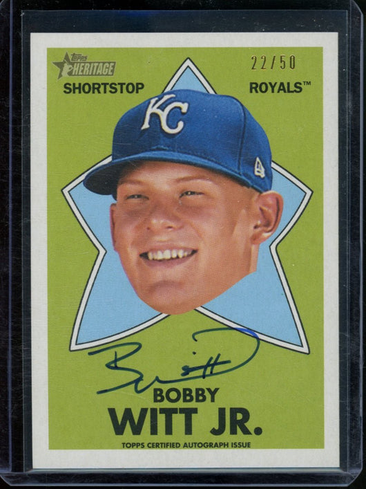 2020 Topps Heritage Minor league Bobby Witt Jr. 1971 All-Star Rookie Auto /50 Royals