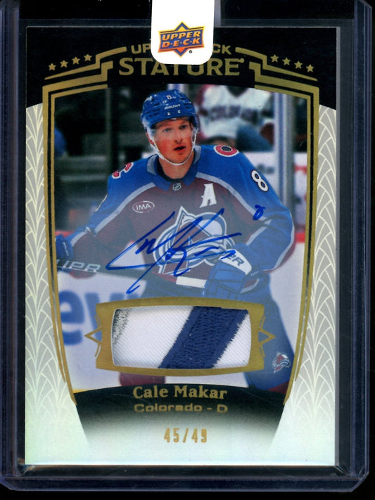 2025 Upper Deck Stature Cale Makar Rookie Patch Autograph /49 Avalanche