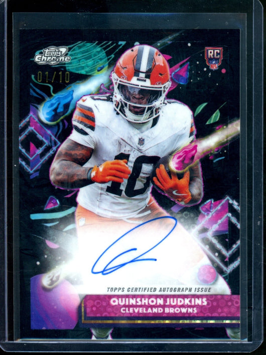2025 Topps Cosmic Chrome Quinshon Judkins Black Refractor Rookie Autograph /10 Browns