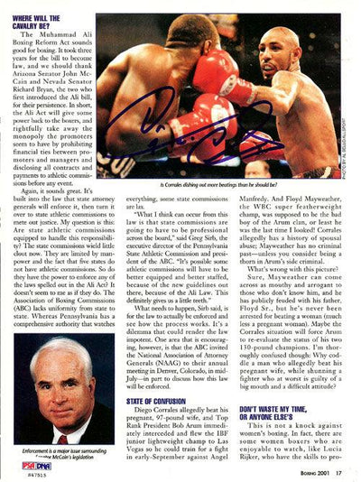 Diego Corrales Autographed Magazine Page Photo PSA/DNA #S47515