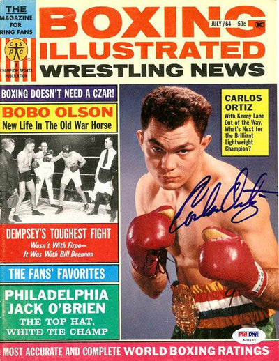 Carlos Ortiz Autographed Boxing Illustrated Magazine Cover PSA/DNA #S48537