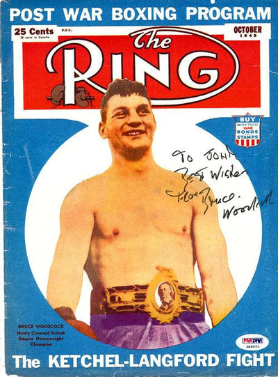 Bruce Woodcock Autographed The Ring Magazine Cover "To John" PSA/DNA #S48693