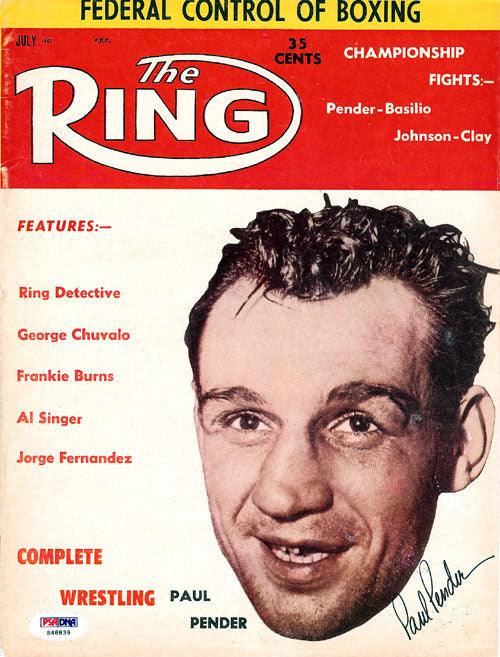 Paul Pender Autographed The Ring Magazine Cover PSA/DNA #S48839